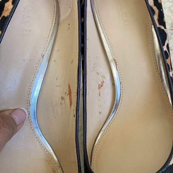 Coach Leather Leopard Print Pony Hair 4” Heels Platform Pumps - Picture 16 of 16